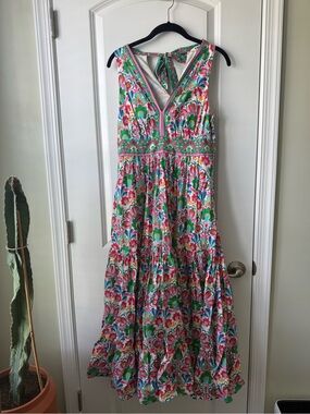 Boden | Dresses | Boden Womens Jersey Plisse Maxi Dress Size 6p Sunset Coral Summer Wedding